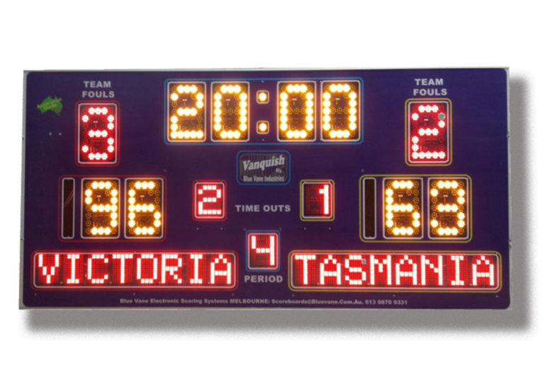 Basketball Scoreboards Australia Blue Vane Scoreboards